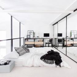 meandmybentley:  This ultra cool loft bedroom