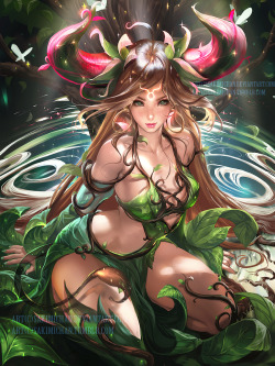 sakimichan:   ‎taurus‬ This month ‪Horoscope‬ pinup series,main colors blue/green/pink, earth element, I went a lil crazy with the plant ideaXDPSD+high res,steps,vidprocess etc&gt;https://www.patreon.com/posts/taurus-horoscope-5405178    Not even