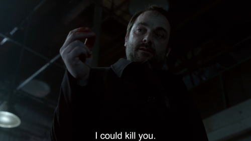 suncaptor:something about how Crowley has Sam literally come and kill him, has Sam watch him in agon