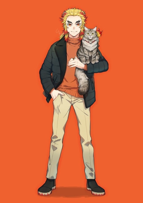 animepopheart:★ 【しんいし 智歩】 「柱と猫ちゃん 」 ☆⊳ hashira + cats (demon slayer)✔ republished w/permission⊳ ⊳ fo