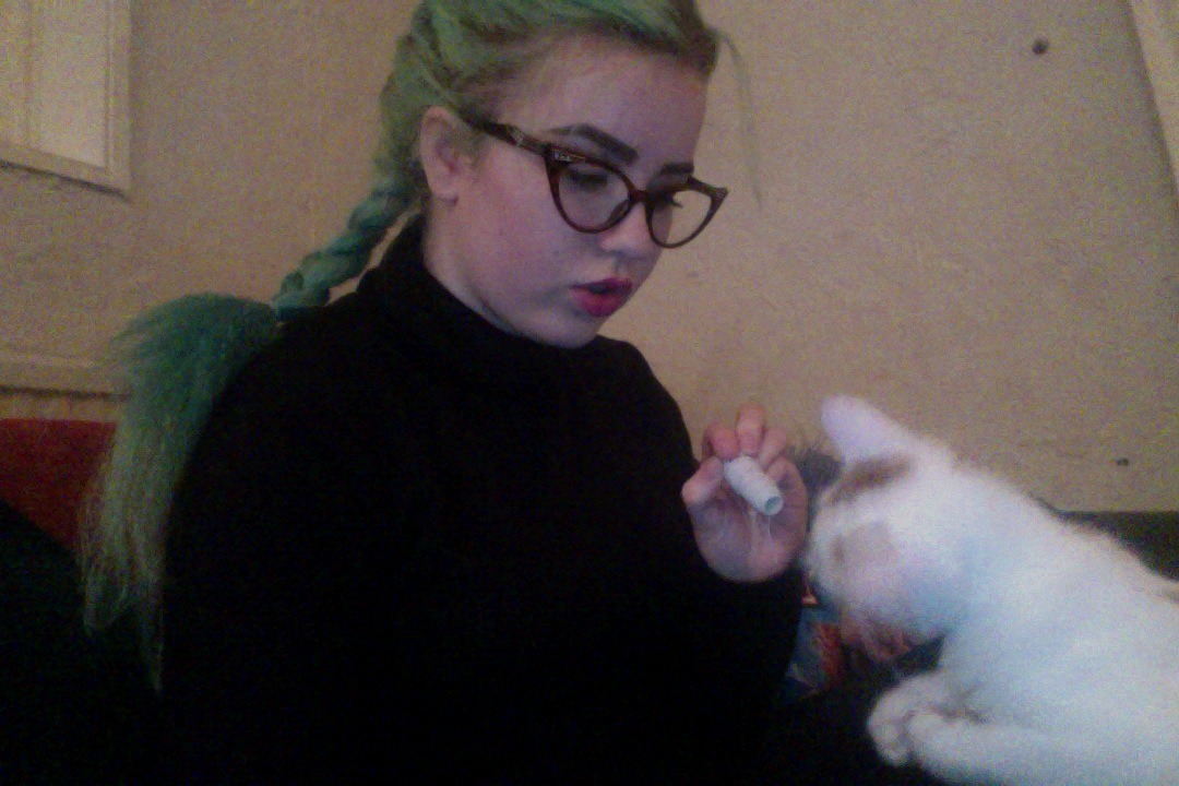 choccyprincess:  taking selfies with playful kittens is very hard