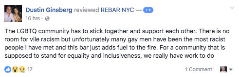 tehjakers:  the-movemnt:  the-movemnt: Black men say New York’s hottest new gay bar is turning them away ReBar, a new gay bar in New York City that opened over the weekend, is at the center of racial discrimination allegations. A number of patrons of