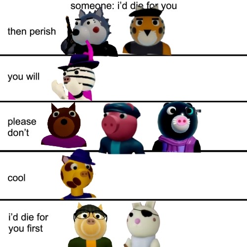 I made a piggy meme template (please don't be mean I draw on iPad) :  r/RobloxPiggy