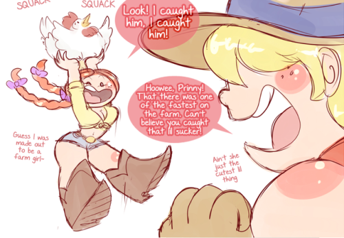 princesscallyie:  After 3 weeks- a month, this dump/comic is finished! This cute farm date” seems like the usual outing but it seems like Jack is crushing on Clay (I mean he’s technically his type) and Prinny picks up on this momentarily, but then