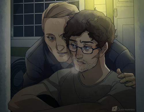 questionartbox:  Too cold to stay outside It’s a bad idea to sit on the porch when it’s cold, Will. At least get a jacket?(Also I’ll do my best to get better at drawing these two…)Art blog: questionartbox 