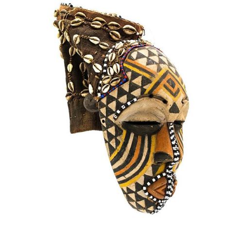 Ngaady a Mwaash masks made by the Kuba people from DR Congo; Central Africa