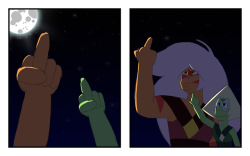 emarelda:Day 44: Jasper and Peridot telling Lapis what they think of her Omg can this be my first art thing to get to 1k notes please???