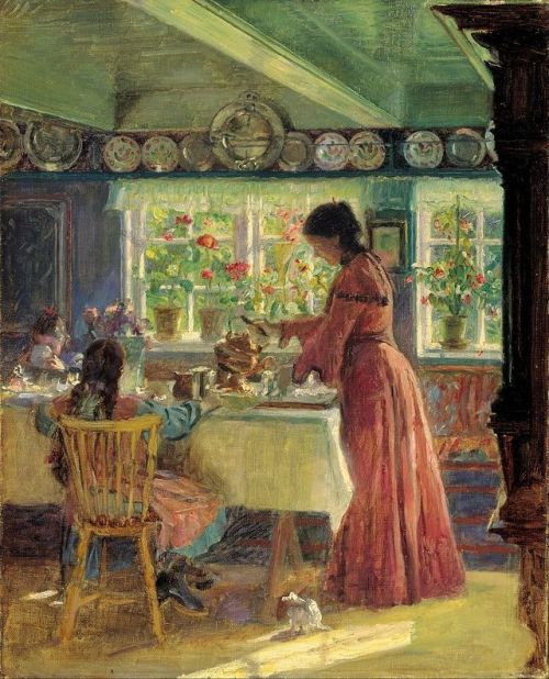 Pouring the Morning Coffee, Laurits Tuxen, 1906