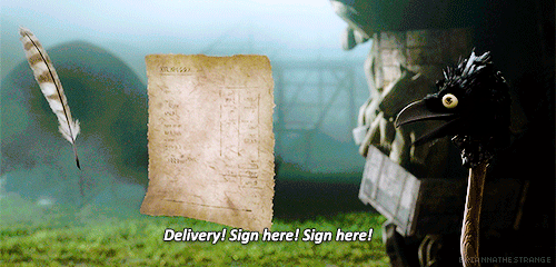 briannathestrange:Expect delivery of your purchase within a fortnight! 