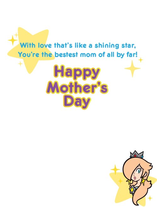 Mother’s Day cards available for download from the activity section of Nintendo of America’s officia