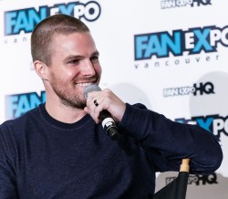 : Stephen Amell at the Celebrity Q&amp;A during ‘Fan Expo Vancouver 2015’ at the Vancouver Convention Centre on April 4, 2015 in Vancouver, Canada.