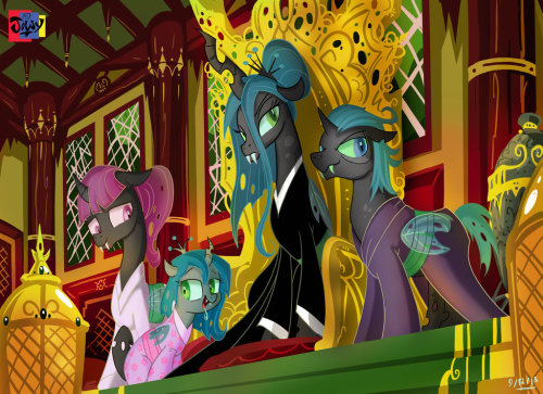 royalcanterlotvoice:  An Imperial Changeling family by Jowybean