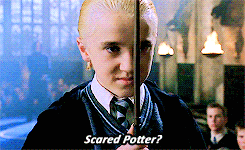 alisondilauerntis:Draco Malfoy Week [Day Seven] Anything you want (Draco + saying Potter)