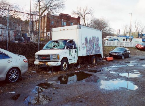 Old truck - Boston, MA (120 film CineStill 800t) - January 2021 . . . #film #120film #120filmphotogr