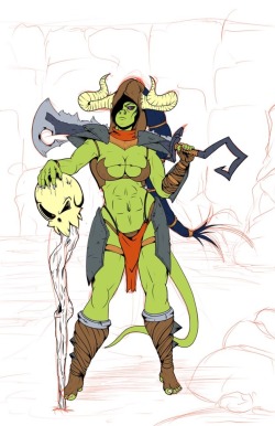 orcgirls:Divinity Orc (unfinished) by Logical-Cogs