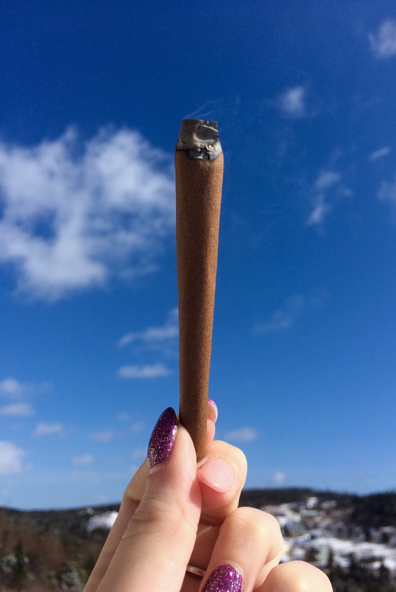 thc-thehappychemical:  Perfect day for a perfect blunt and a massage with my man😍😘