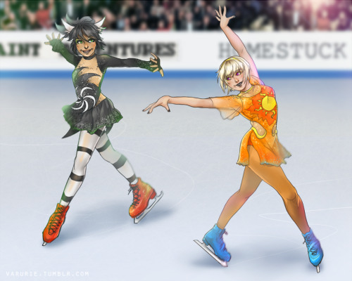 varurie: figure skating betas ????? figureskatestuck ??? john and jade are wearing contacts! and dav