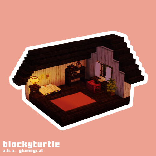 blockyturtle:A Liddol Pink Attic Room The lighting on this one is bad but I wanted to try something 