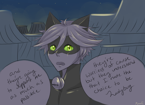mari-monsta:   Awhile ago I saw @portentous-offerings make a post about how Marinette’s parents would react if they found out she was ladybug in response to an anon question, and she said something about her parents sending food with her on patrols