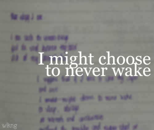 I suppose that if I were to close my eyes and rest I might choose to never wake to sleep, always in warmth and carelessness without the trouble and vexes that in conscious light awaits, only dreams only endless sighs and mutterings quiet peace