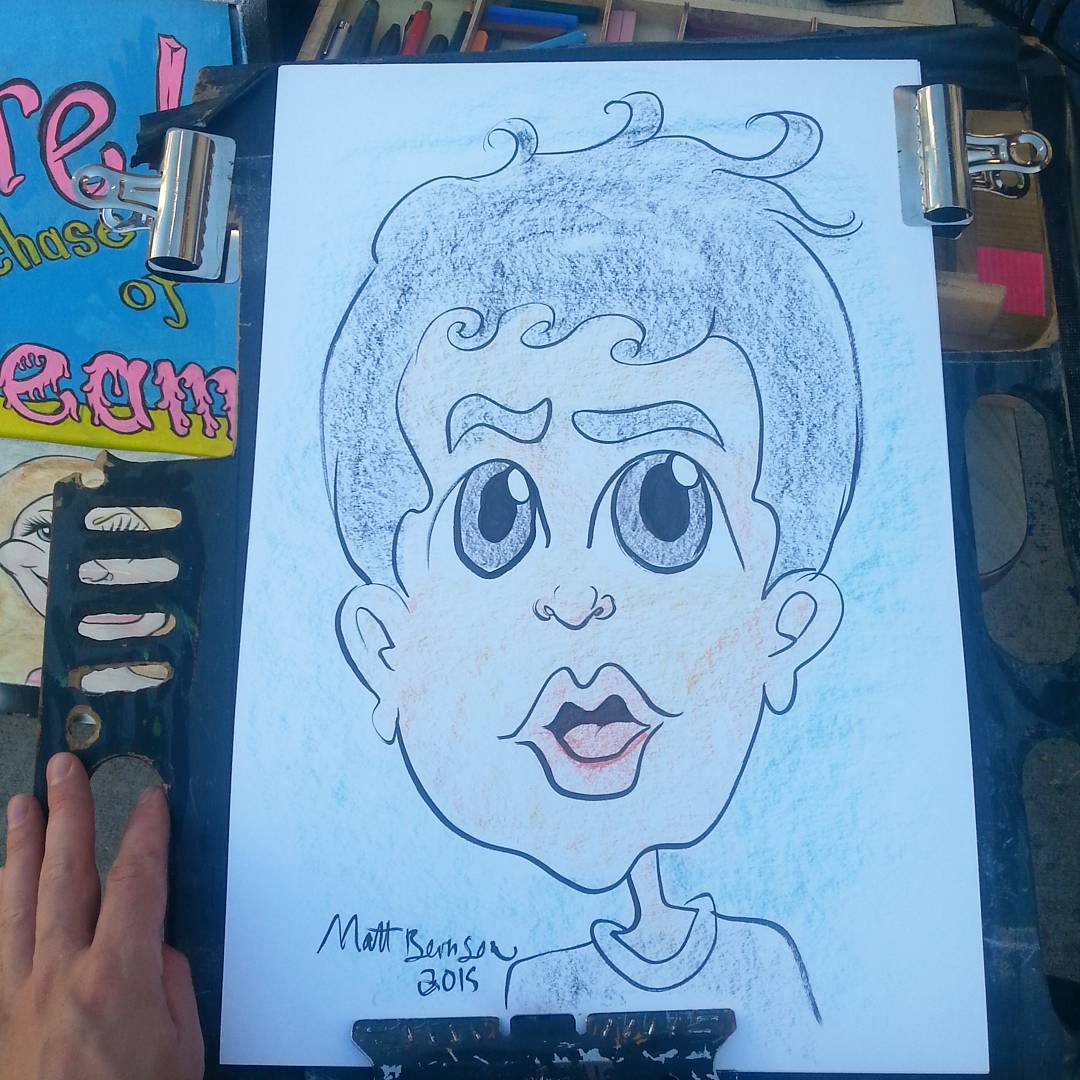 Drawing caricatures at Dairy Delight today!  #mattbernson #caricaturist #artofinstagram