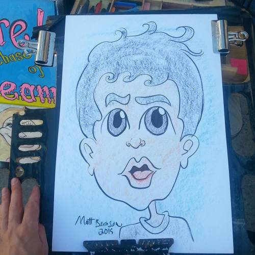 Porn photo Drawing caricatures at Dairy Delight today!