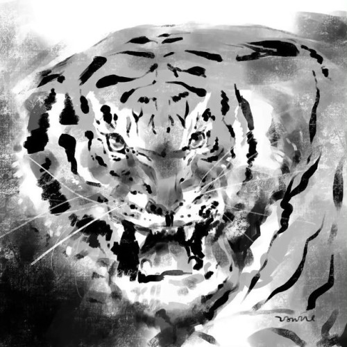 Tiger! #illustration #digitalpainting #호랑이. . . . . . . . . #zesung #sketch #drawing #그림스타그램 #일러스트