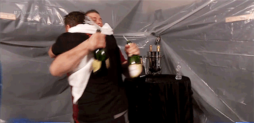 mith-gifs-wrestling:  There was so much to love about this celebration, but that glimpse of Kevin’s “OH MY GOD A HUG IS INCOMING” delighted face was one of the best things.(Sami hasn’t hugged him spontaneously very often…)  That champagne