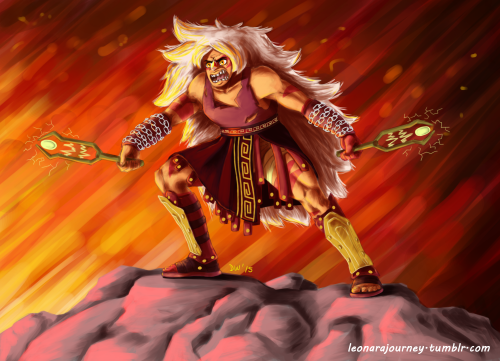 leonarajourney:  “I AM THE GEM OF WAR!”Nooo, no, no, no, you are the big buff cheeto puff!Am I the only one who thinks about THIS guy when I see Jasper? I mean: the red stripe, they’re both angry and they both wanna kill things! 