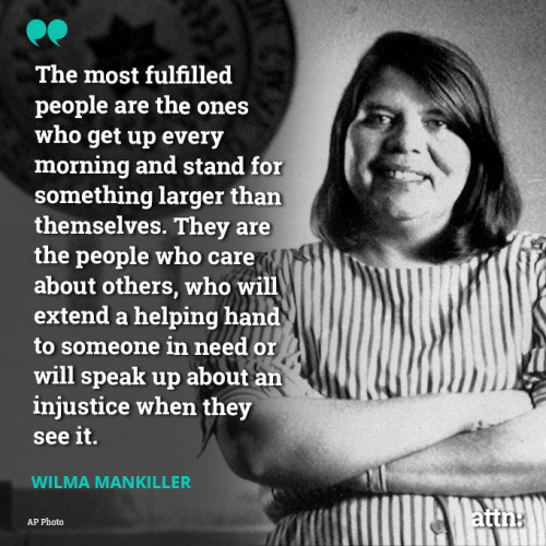 attndotcom: Well said. Wilma Mankiller, one of the final four candidates for the Women On 20′s