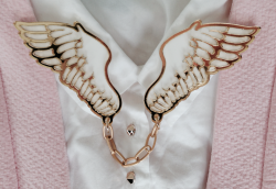 nippon-steel:  fav new collar clips from hima KAWAGOE, theyre so shiny and golden i need to iron my shirts cRY