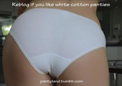 pantyland:  reblog if you like white cotton