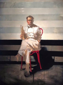 Huariqueje: Red Chair  -    Michael Carson American,B.1972- Oil On Panel 