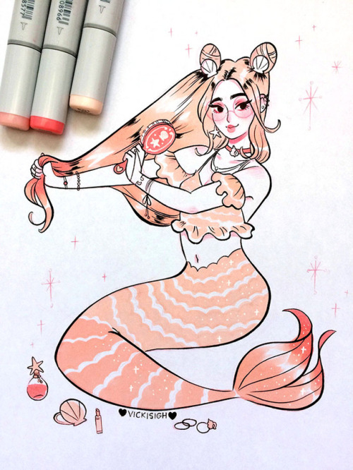 vickisigh: Week 1 of Mermay! I’m having so much fun drawing mermaids it’s incredible~ ^^ All pieces done with copic and ink. <3 Twitter   Store   Patreon 