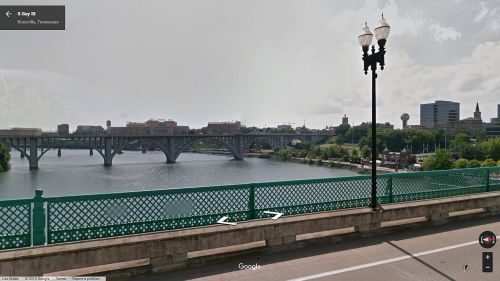 streetview-snapshots:Gay Street Bridge and Henley Street Bridge over the Tennessee River, Knoxville