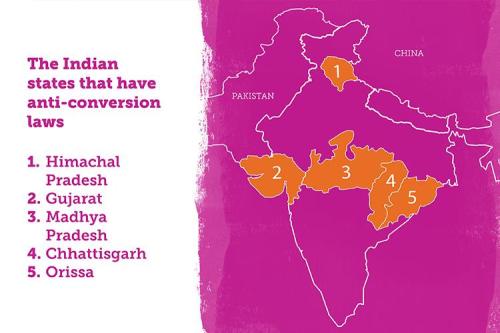 Five of India&rsquo;s states have anti-conversion laws, and the Indian government has expressed 