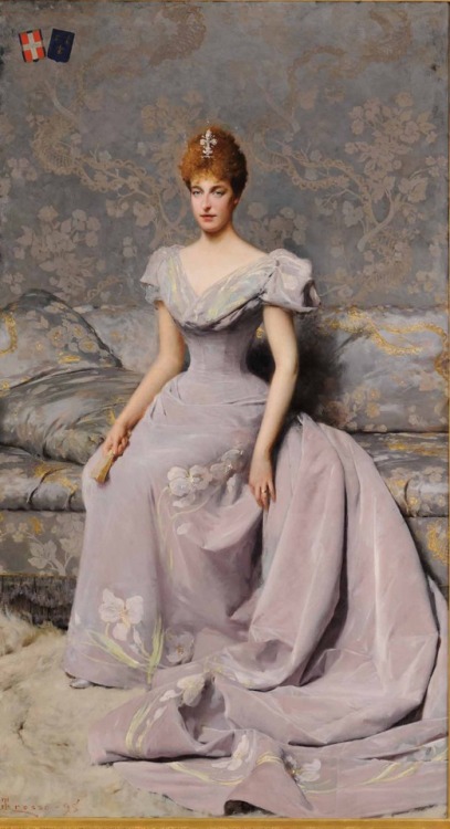 Portrait Princess Hélène of Orléans,Duchess of Aosta by Giacomo Grosso, 18