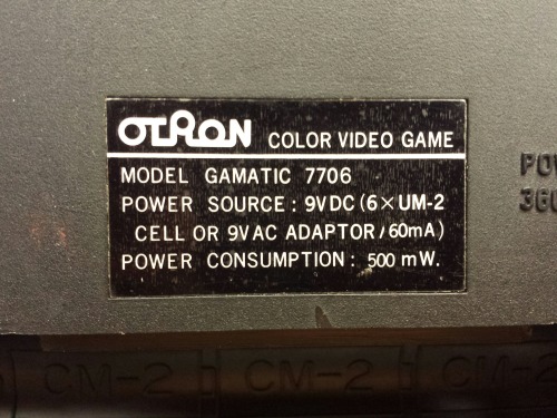 Otron Gamatic 7706 Color Video Game, 1977
