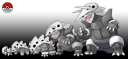 inprogresspokemon:#304.5 - Aron live deep in the mountains, where they build up their steel bod