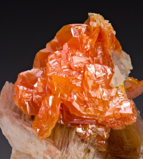 Wulfenite and Barite - Les Dalles, Morocco