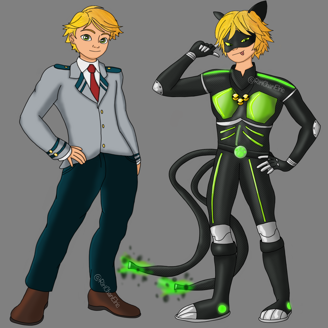 Adrien and Chat Noir Redesign By me, CorazonArts : r/miraculousladybug