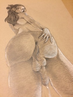 monkispanx:  Patreon Reward – Pencil Commission, Futa Katara on toned paper. You can become a patron and get similar rewards at the ฤ tier https://patreon.com/NinjaMonkey or commission info is at http://www.ninja-monkey.com/commission