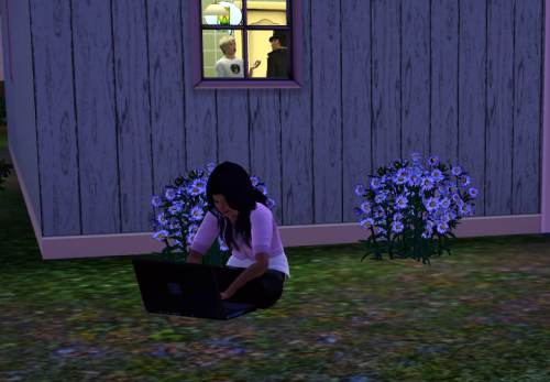 some random girl is just sitting in the front lawn on her laptop wtf is she stealing their wifi