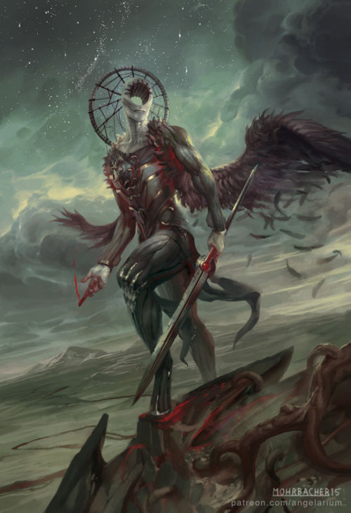 knightofleo:  Peter Mohrbacher | Angelariumuriel, angel of flamerahab, angel of the deep sahaqiel, angel of the sky hasmed, angel of annihilationsuphlatus, angel of dustisrafel, angel of song matariel, angel of rain zachriel, angel of memory eistibus,