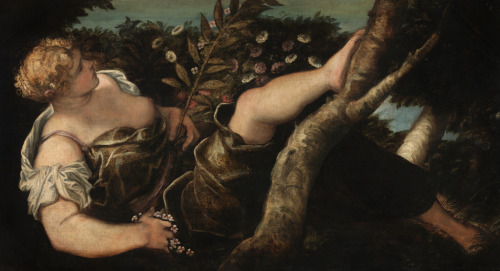 Allegorical figures of Spring and Autumn by Jacopo Tintoretto, commissioned by the Barbo family as c