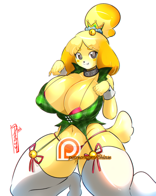 shizuerenai: Princess Isabelle Before you think anything lewd, she’s the #1 assistant, but it wouldn’t fit on her collar!  I went on a different route with the Bowsette meme and did a Good pupper girl Isabelle ♥ Enjoy & thanks for the support!