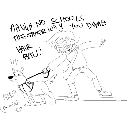 sstangarang:  TEREZI GETS UNWILLINGLY SIGNED UP TO THIS SEEING EYE DOG PROGRAM AND