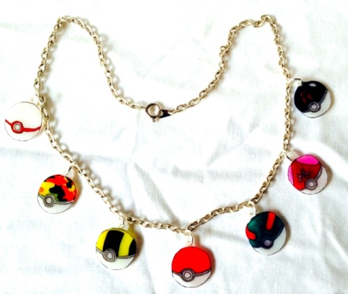 Pokeball necklace from my etsy!