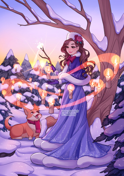 Yule is coming up ! As per tradition, Wilhelmina lights up the forest she lives in and protects with