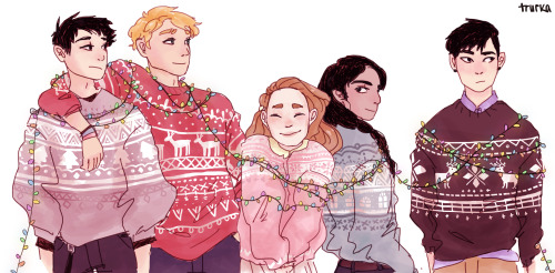 trueka - some teen mages in christmas sweaters - -)I love this SO...